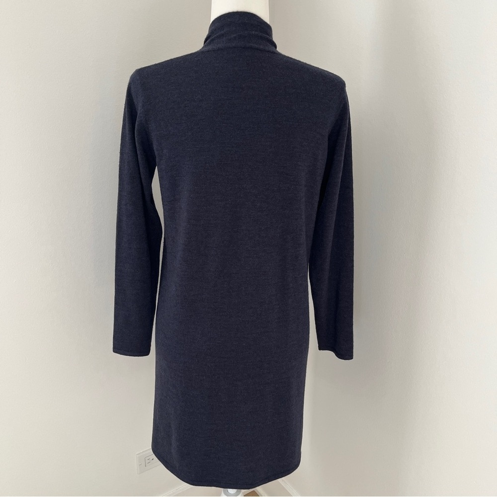 Eileen Fisher Cardigan Sweater 100% Marino Wool Italian Yarn Navy Blue Sz PS*I5 - Picture 3 of 5